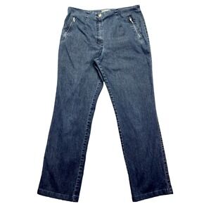 Vanilia Becky Jeans Italian Fabric Romania 44N Women Blue Zip Pockets Grunge Y2K